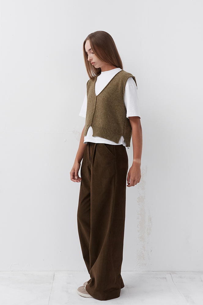 Камізелька вовна оливка меланж (КА 96)